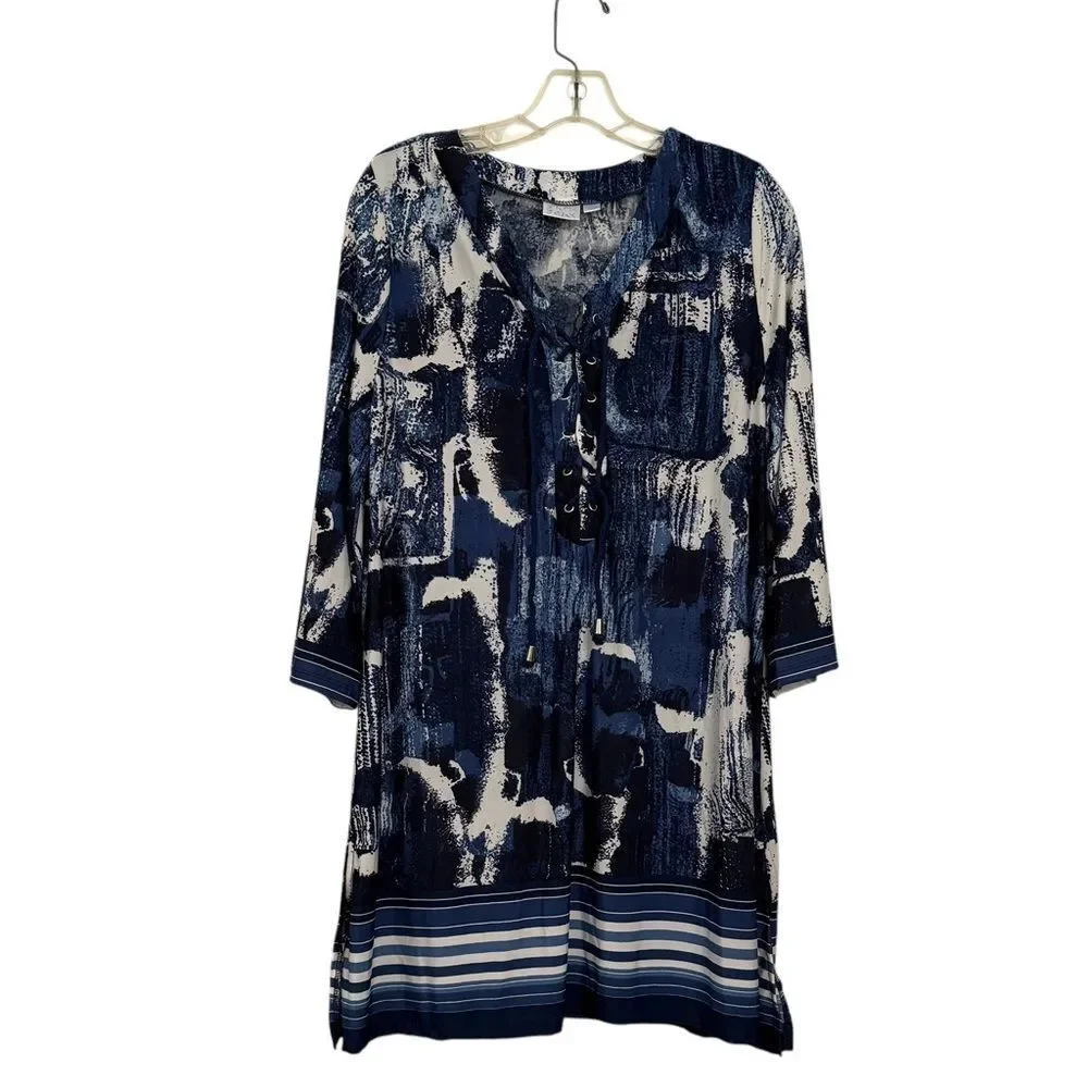 Beach Break Navy Tie Dye Beach Coverup Tunic